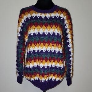 Madame Angelo Oversized Multicolor Mohair Blend Sweater – Size Small